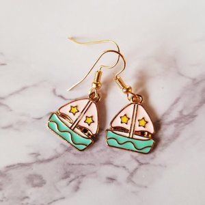 Sail Boat Charm Earrings